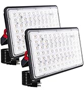 2 Pack 200W LED Flood Lights Outdoor, 3000K Warm White Plug in Flood Light, 20000LM Super Bright ...
