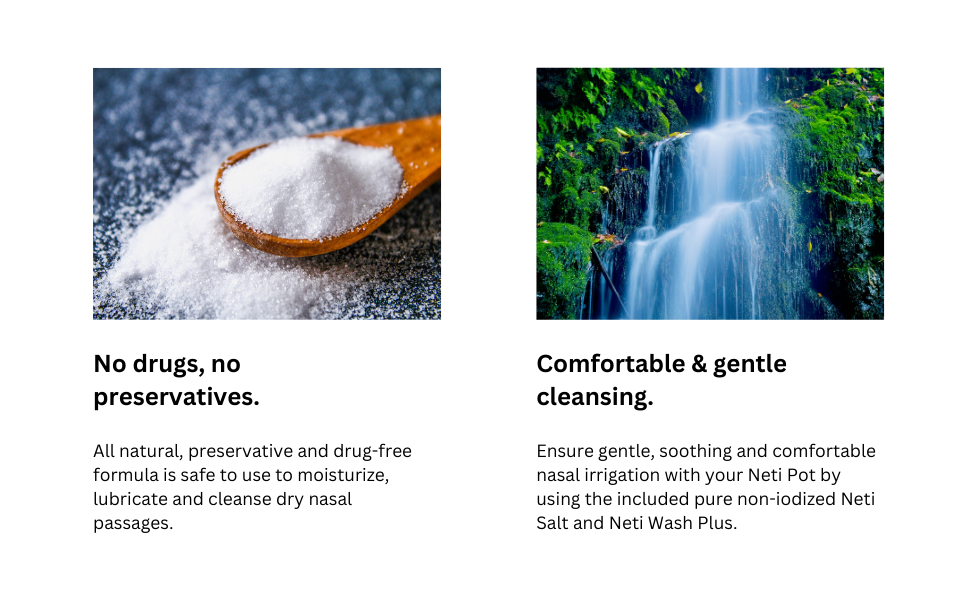 All natural, preservative and drug-free formula to moisturize and cleanse dry nasal passages