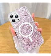 ZIYE Designed for iPhone 15 Pro Case Magnetic Glitter-6.1 Inch Bling Cases for Women Girls Sparkl...