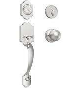 Estmoon Front Door Lock and Deadbolt Set, Satin Nickel Exterior Door Handle with Interior Door Kn...
