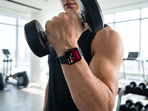 Fitness scene with fitness trackers