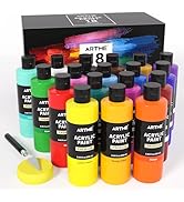 ARTME 18 Colors Acrylic Paint Set, 8.45oz/250 ml Large Bulk Acrylic Paint, Rich Pigment Art Paint...