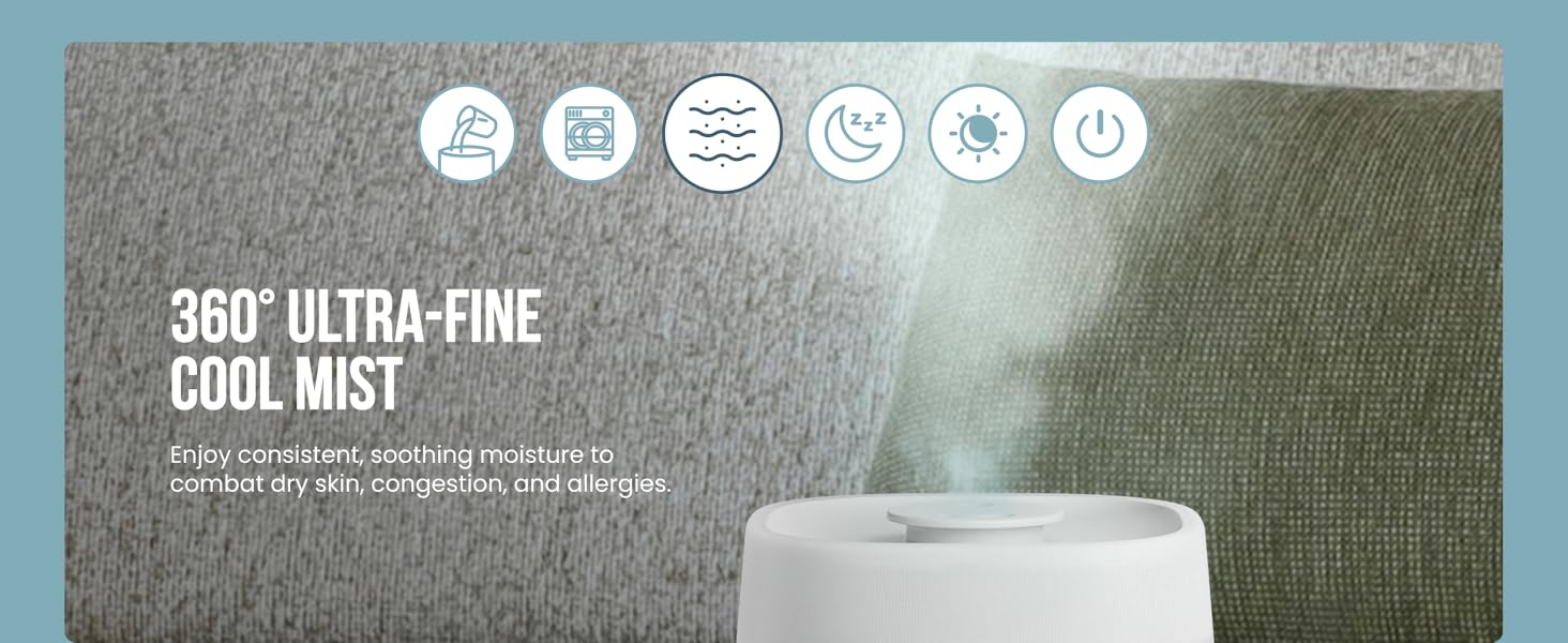 360° Ultra-Fine Cool Mist