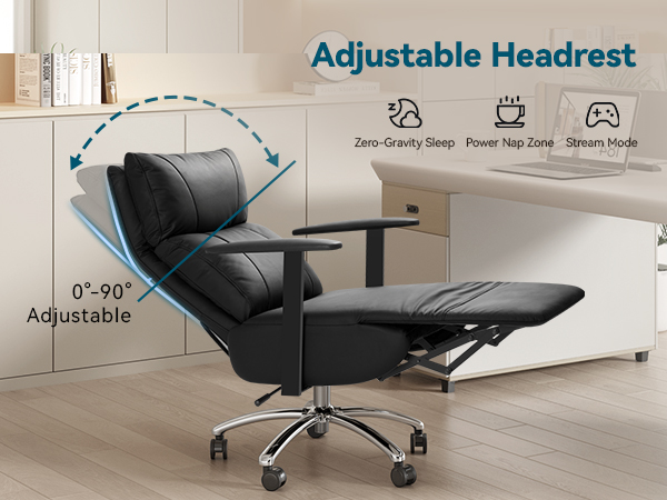 reclining office chair ergonomic with foot rest comfortable executive big and tall office chair