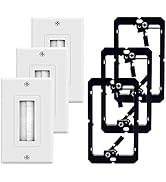 Brush Wall Plate with Mounting Bracket, ZEXMTE Single Gang Low Voltage Wall Plate Cable Pass Thro...