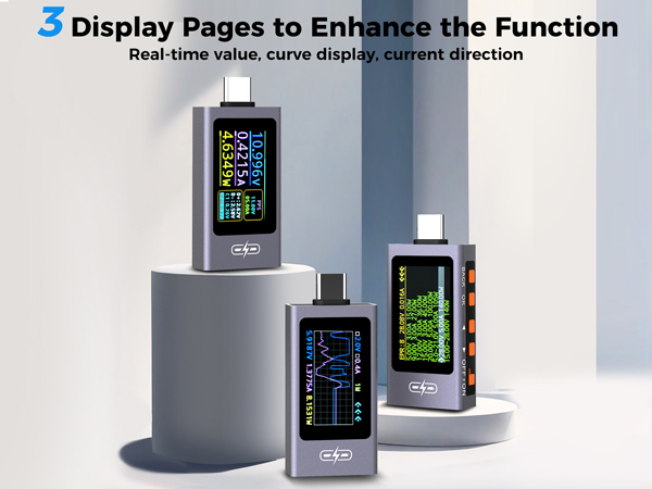 3 Display Pages to Enhance the Function Real-time value,curve display, current direction