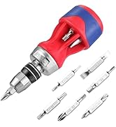 WORKPRO 12-in-1 Stubby Ratcheting Multi-bit Screwdriver, Short Screw Drivers with Magnetic, Quick...