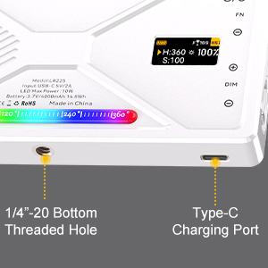 1/4&amp;#34; port RGB Video light