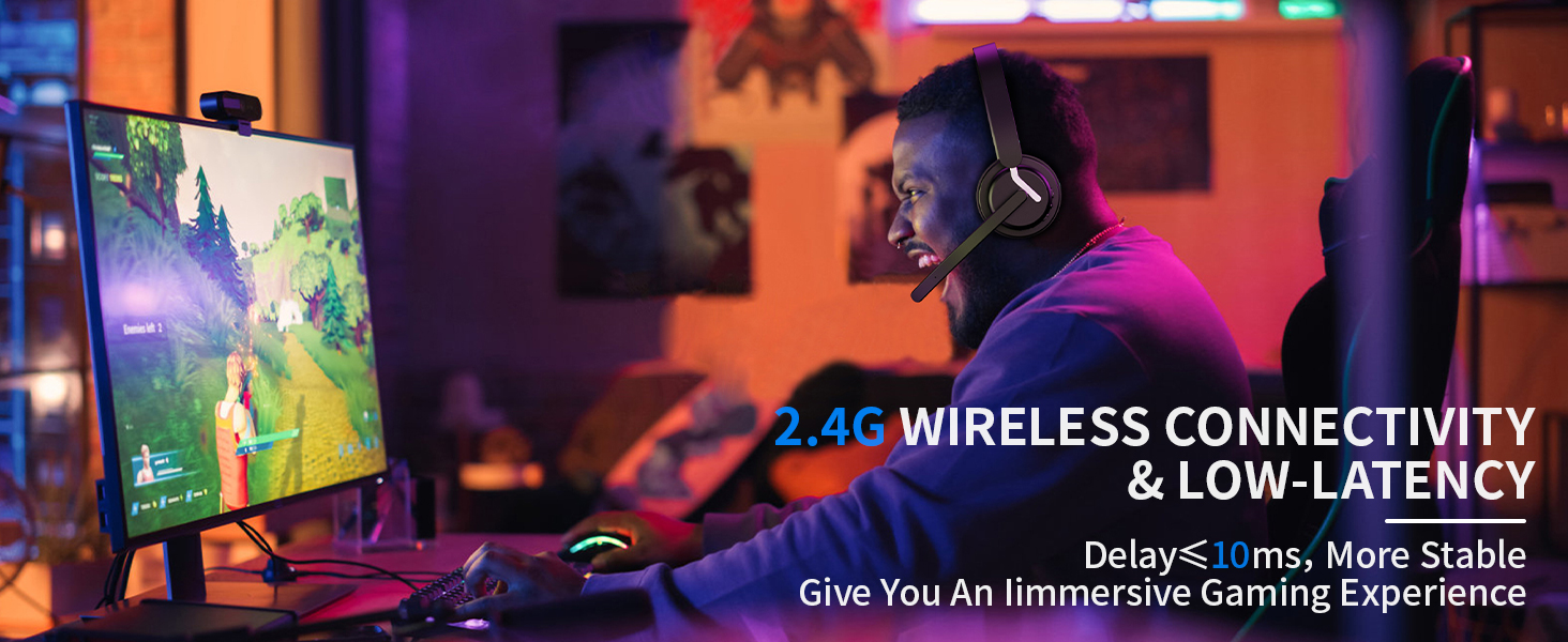 headset with mic for work bluetooth headphones noise cancelling wireless headset with usb dongle