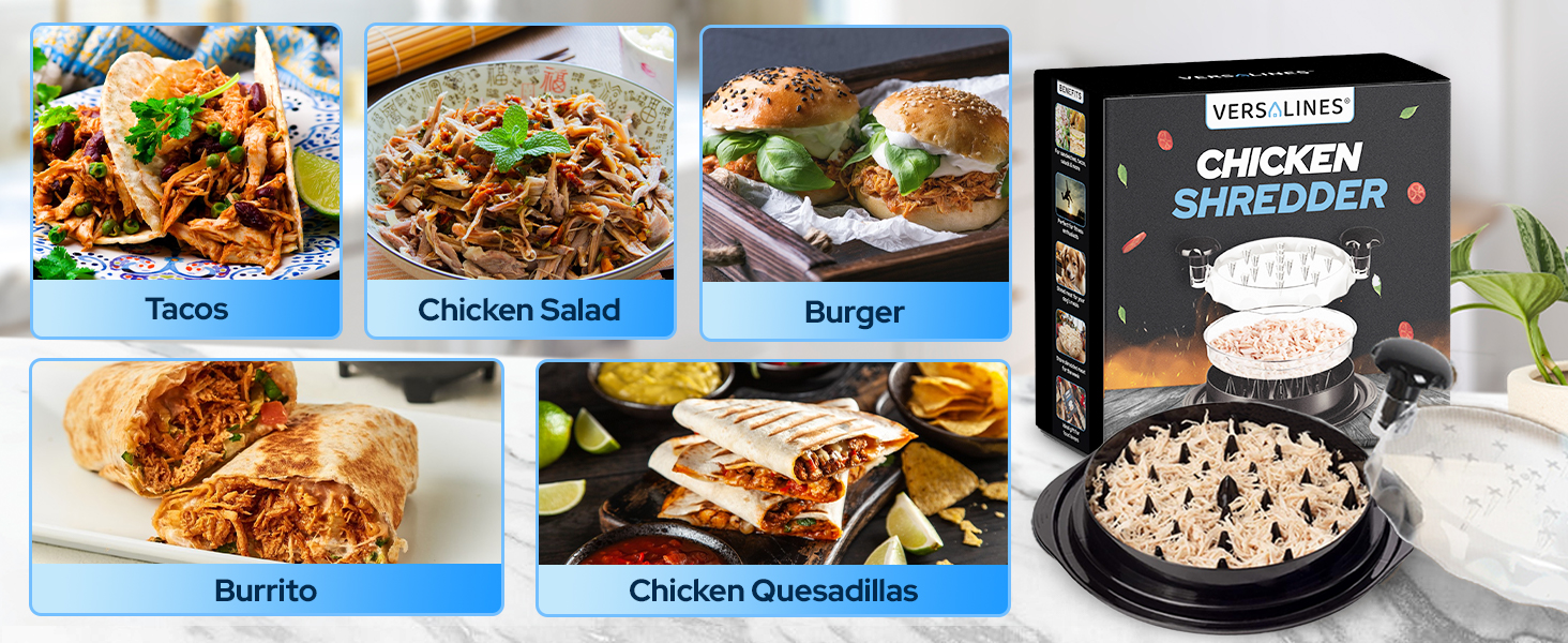 10 inch chicken shredder bear claws meat shredder chicken breast shredder with removable tray 2025