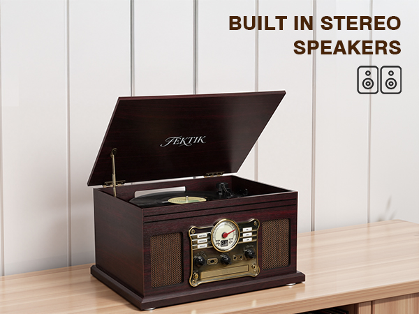 record player with speakers