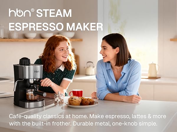 HBN Espresso Machine, 3.5Bar Espresso and Cappuccino Maker