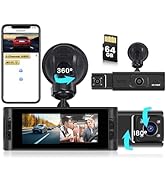 Inefala Dual Channel Dash Camera, Car Cam FHD 1080P Front and Inside Dash Cam with 64GB Card, Bui...