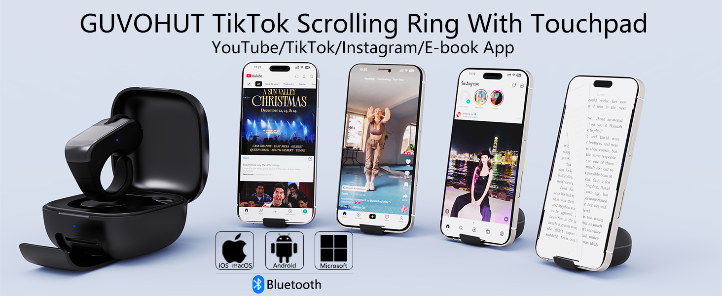 GUVOHUT Tiktok Scrolling Ring With Touchpad