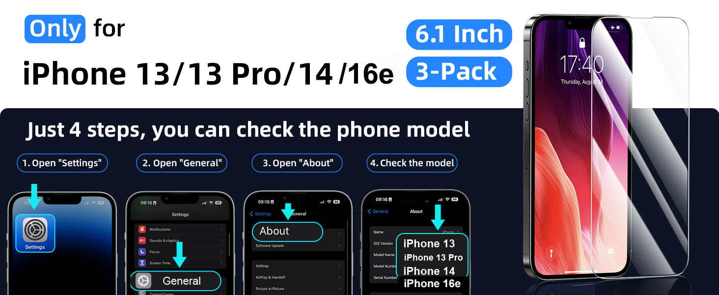 screen protector iphone 13 13pro 14 16e