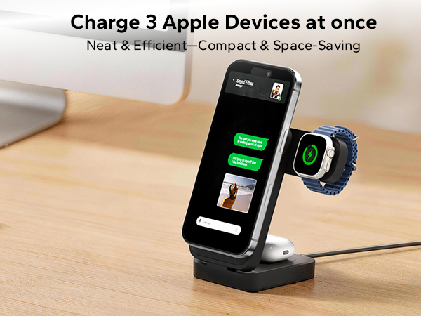 magsafe desk charger stand iphone apple watch airpods 15 W