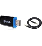 USB Bluetooth Receiver Adapter Wireless Audio Adapter 3.5mm Car Kit Music Receiver Adapter, Suita...