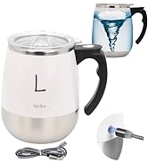 daasigwaa Rechargeable Self Stirring Mug - Magnetic Electric Auto Mixing Stainless Steel Cup for ...