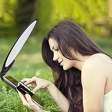 TopShade Laptop Sun Shade - Woman working on laptop outdoors in park with natural glare protection