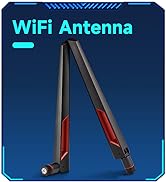 Superbat WiFi Antenna with RP-SMA Male Connector, 2.4GHz 5GHz 5.8GHz Dual Band Antenna for PCI-E ...