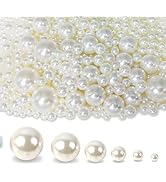 1925PCS Pearls for Vase Filler, 6 Sizes Unperforated Pearls Artificial Plastic Pearl Crafts Scatt...