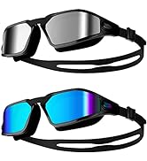 Odoland Swim Goggles, 2/4/6 Pcs Swimming Goggles, No Leaking Anti Fog UV Protection Goggles for A...