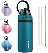 BJPKPK 17oz Insulated Water Bottle with 2-1 Straw Spout Lid, Stainless Steel Metal Water Bottles ...