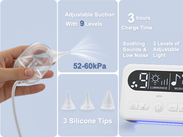 9 levels adjustable electric nasal aspirator