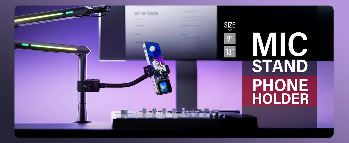 mic stand phone holder