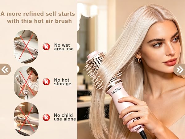 Dual Voltage Hair Dryer Brush for Travel