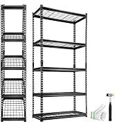 VEVOR Storage Shelving Unit, 5-Tier Adjustable, 2000 lbs Capacity, Heavy Duty Garage Shelves Meta...