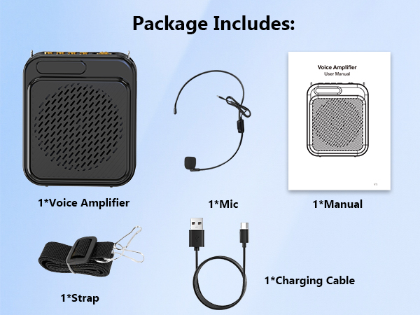 voice amplifier wired microphone package includes