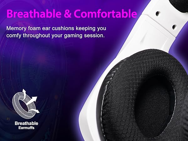 beathable and comcortable ear cushions and headband