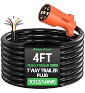 7 Pin Trailer Plug Heavy Duty Trailer Wire Extension Pure Copper 7 Wire Trailer Wiring Harness Ki...