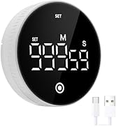 Digital Kitchen Timer with Magnet,Large LED Display Visual Timer with Countdown Countup for Adult...
