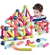 Contixo ST2 Kids Magnetic Stix Stick 68 PCs 3D Building Blocks STEM Construction Playboards Creat...