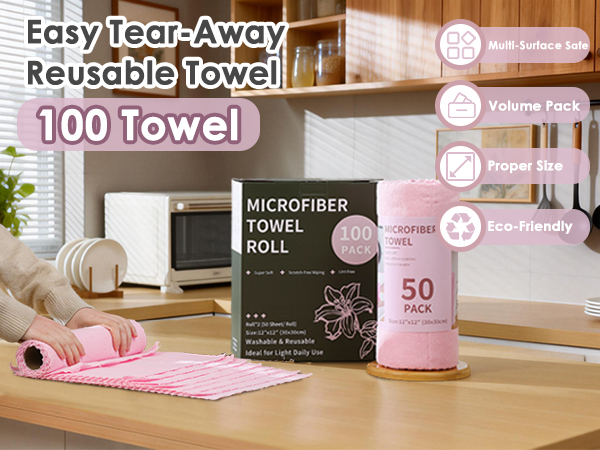 Pink Reusable Paper Towel