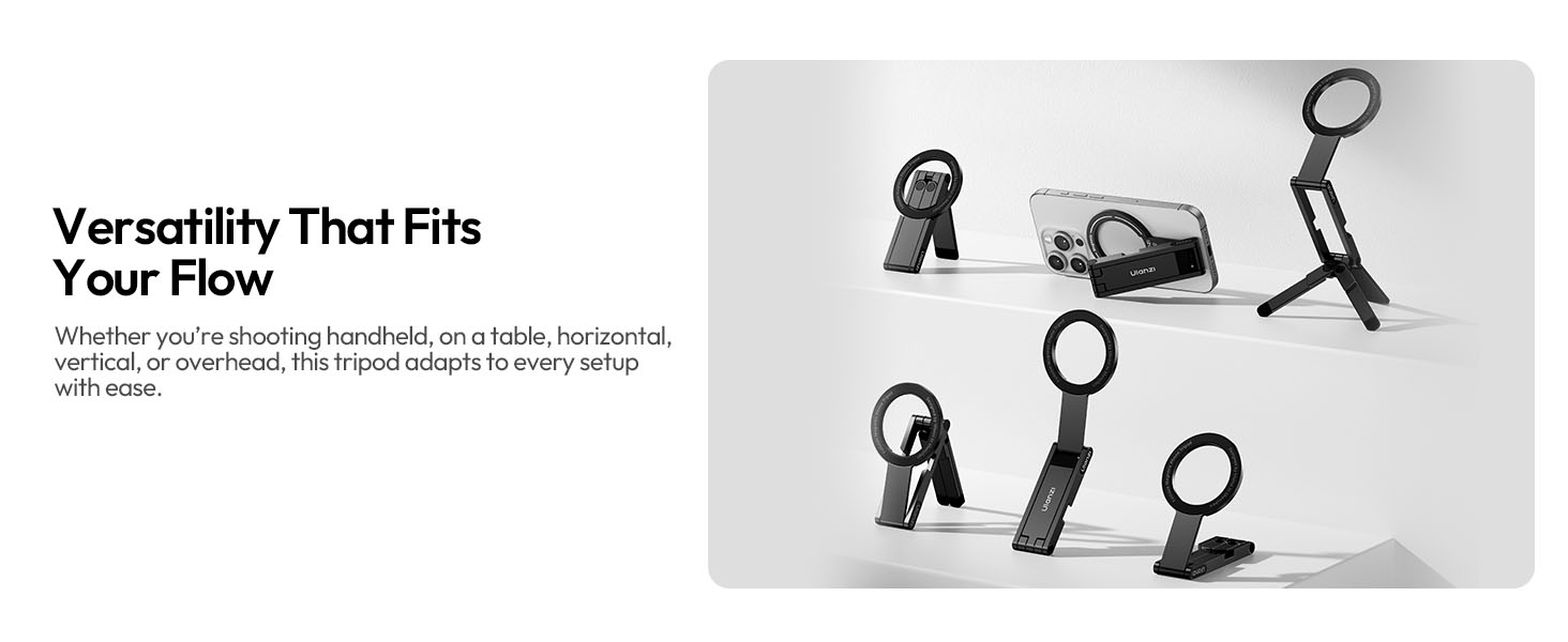 ULANZI MA60 Magnetic Phone Tripod Stand for iPhone - Aluminium Maglock Smartphone