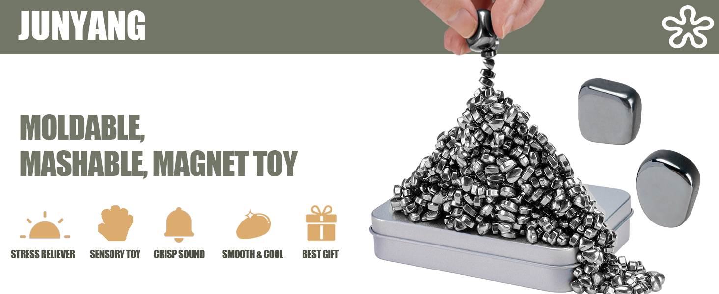 JUNYANG Magnetic Balls, Magnetic Putty, Magnetic Beads, Fidget Toy for Adults, Desk Toys for Office