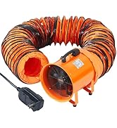VEVOR Air Mover Blower Fan 16 Inch, 2-Speed 5175CFM with 33ft Flexible Duct, Industrial Portable ...