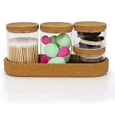 DAPOWER 4 Pack Qtip Holder Vanity Storage Canister for Cotton Ball Cotton Swab Pads Floss, 15-Oun...