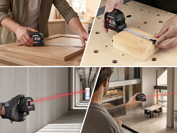 ARROW 2-in-1 Laser Tape Measure 215Ft/65m Laser Distance