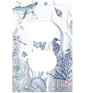 Ocean Themed Coral Seahorse Seashell Starfish Beach Outlet Covers 1 Gang Duplex Light Switch Cove...
