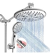 FEELSO 10" High Pressure Shower Head Combo with Handheld Spray, 16 Settings, 11" Adjustable Arm, ...