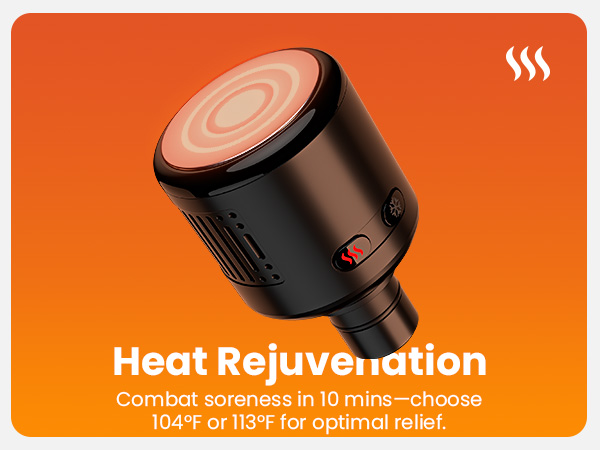 massage gun with heat and cold head