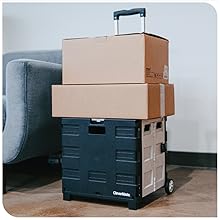 CleverMade utility cart with secure lid stackable top and sturdy body for everyday hauling tasks