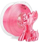 AMOLEN Silk PLA 3D Printer Filament, Shiny Silk Pink PLA Filament 1.75mm, High Speed 3D Printing ...