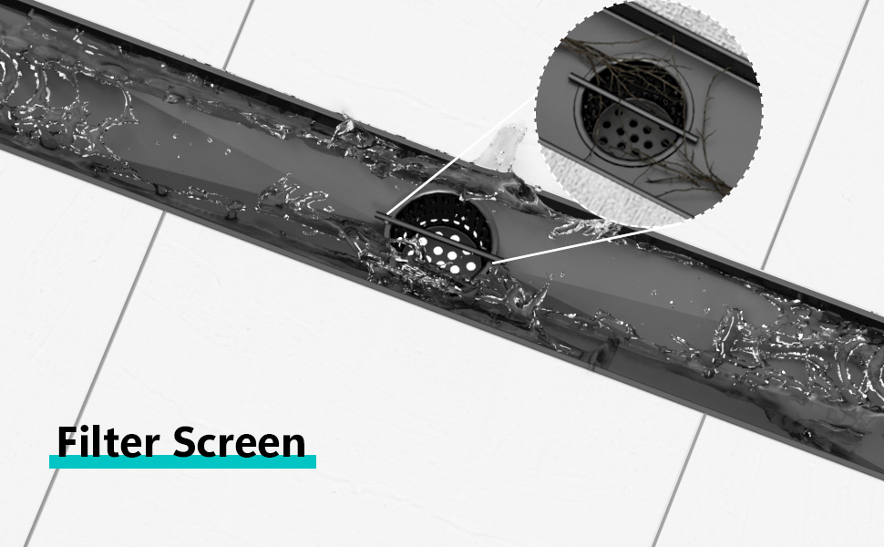 black shower drain