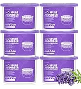 CLEVAST Moisture Absorber Boxes 6 Pack, 12 Oz Dehumidifier for Closet &amp; Bathroom, Humidity Absorb...