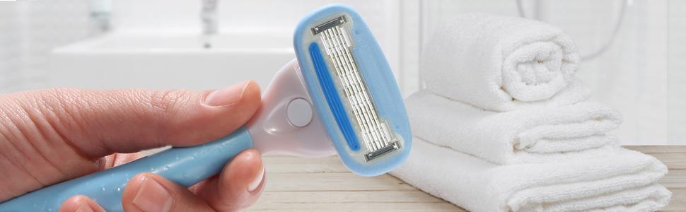 Solimo Women's 5 Blade razor for face legs armpits smooth shave refill cartridge